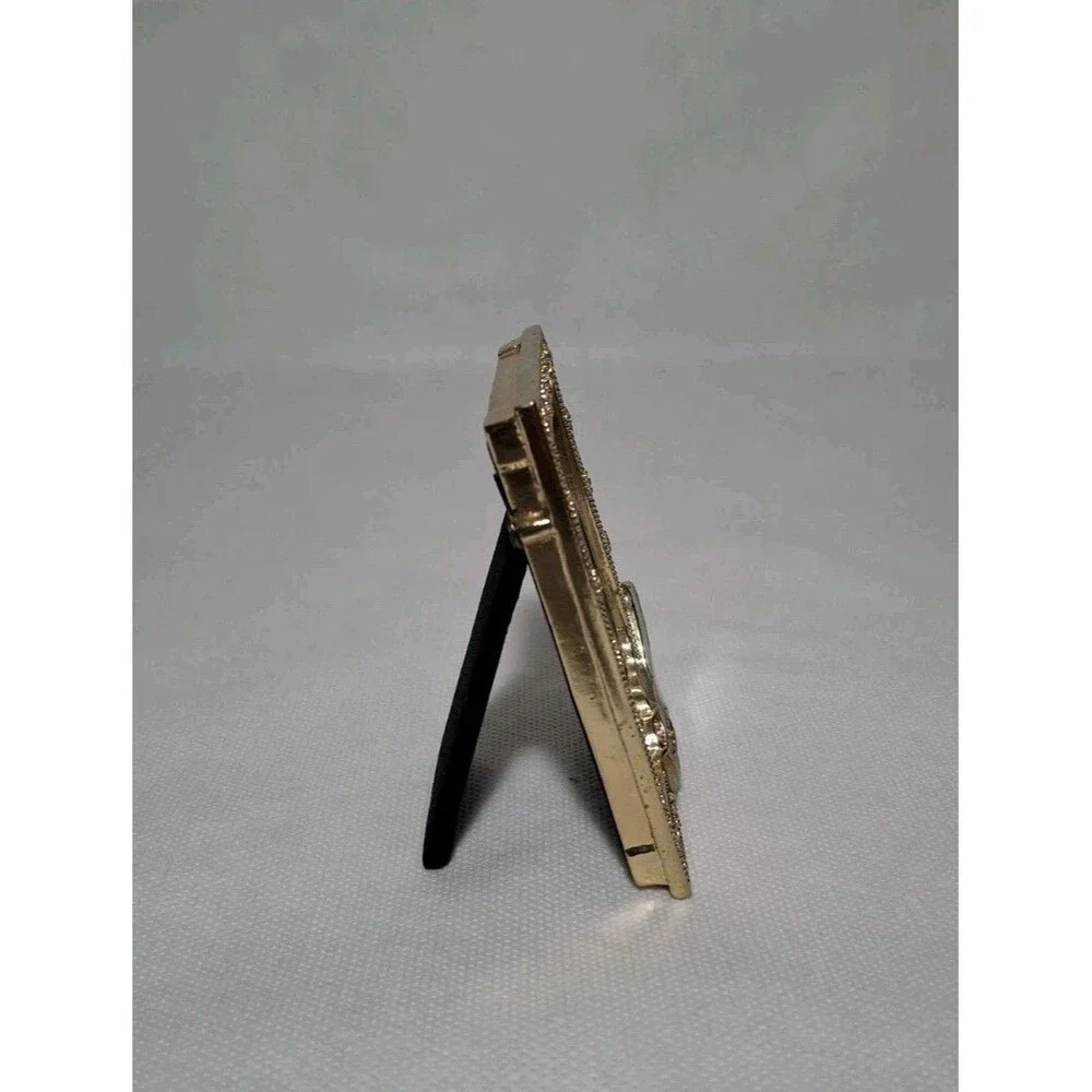 Vintage Furio Mini Picture Frame Gold Tone Rhinestones High Heels 2x3 inches - Picture 4 of 5